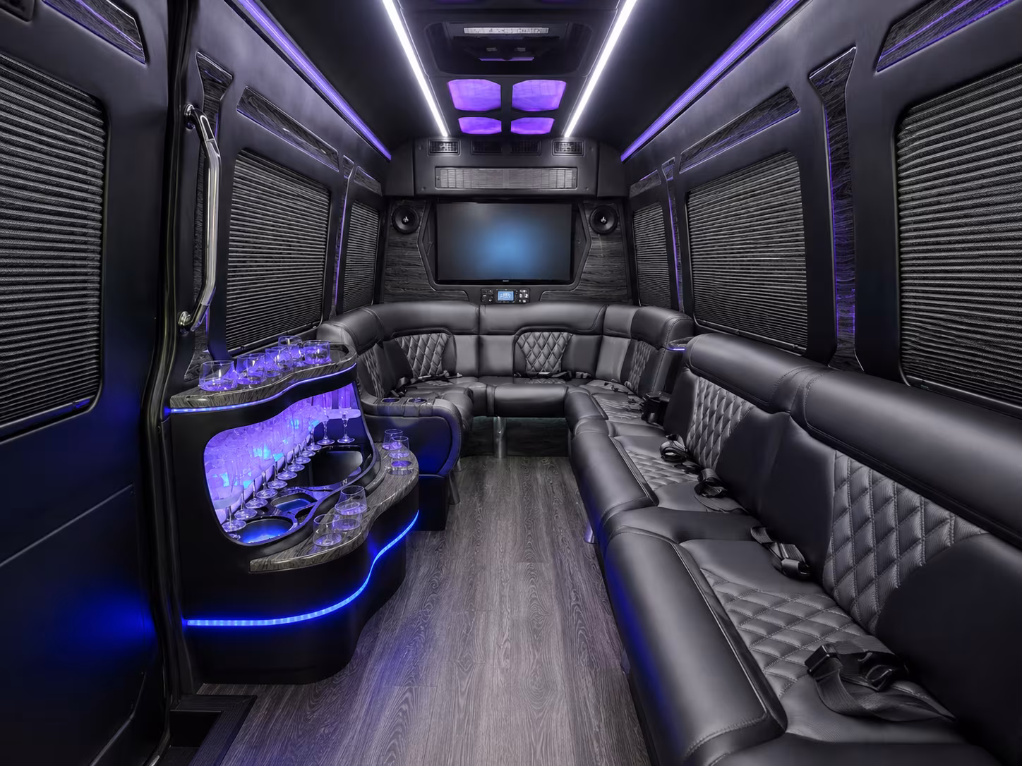 worcester 30 passenger party bus interior